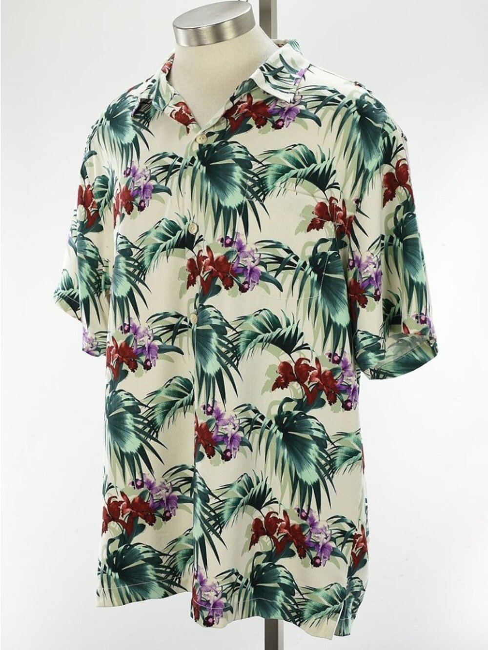 TOMMY BAHAMA Mens Continental Floral CANOPY COAST Short Sleeve Silk Shirt XL NWT